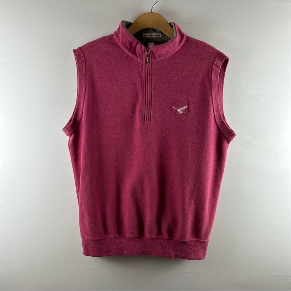 Peter Millar Cotton Front Zip Men’s Vest Size S Pink